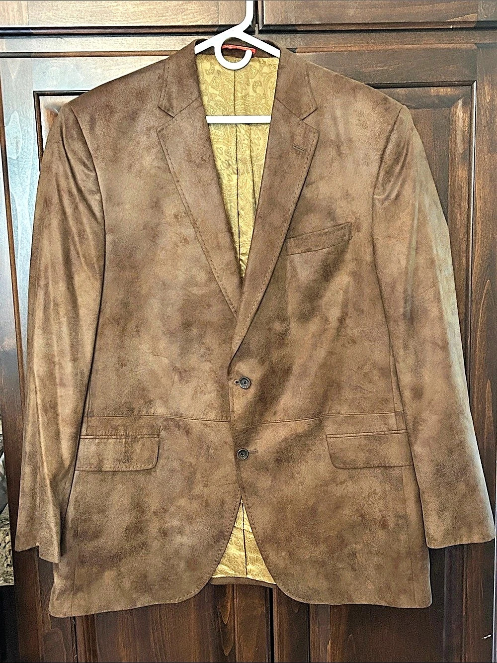 Cremieux Monet SPJ Paisley Lined Brown Sport Coat Size 46L